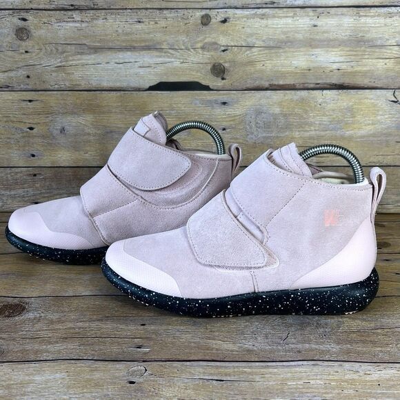 WORLD BOOTS Sz 7 Mens Chukka Moccasin Boots 100% Leather Suede Light Pink - Picture 15 of 16